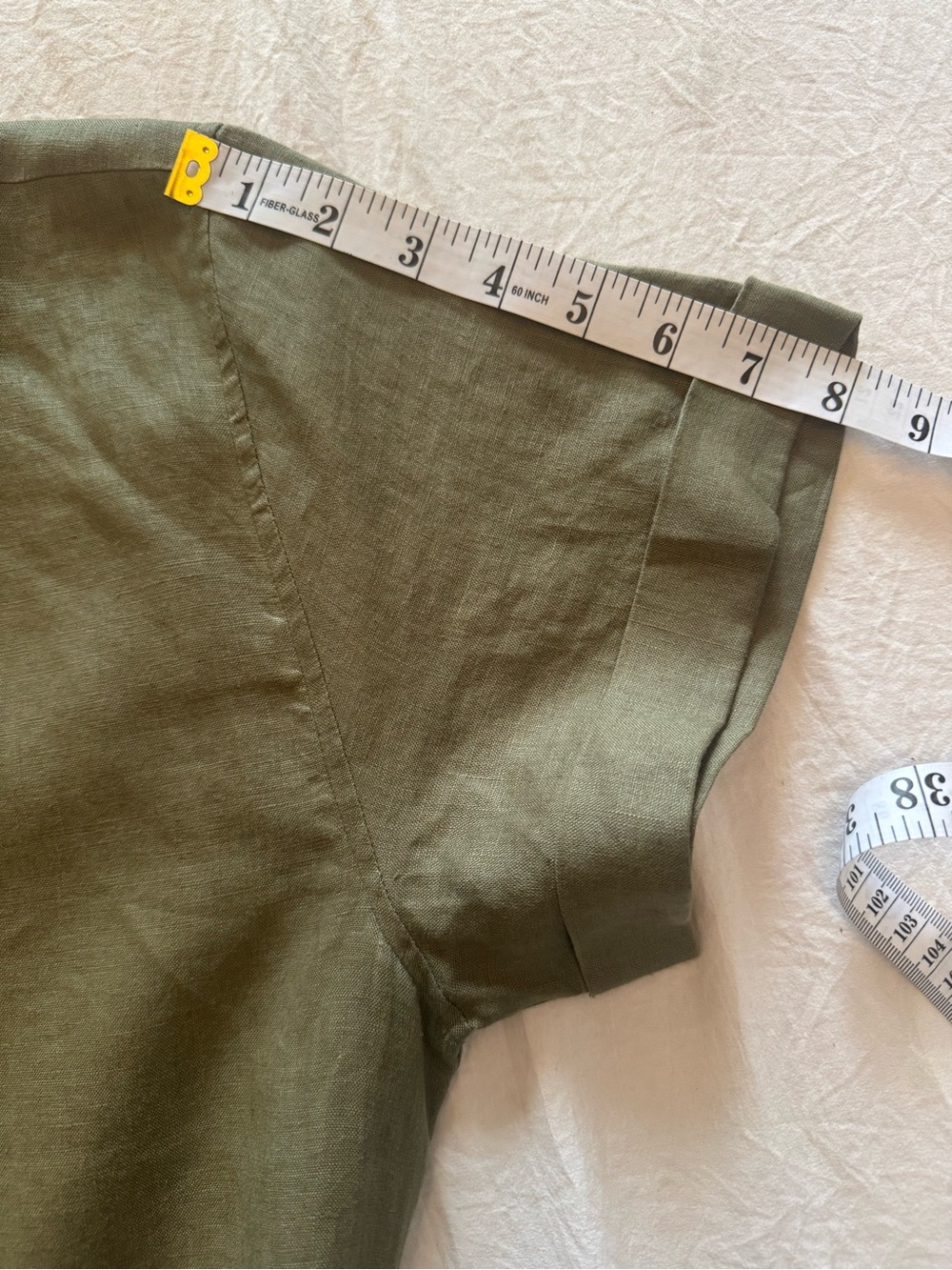 Ralph Lauren Olive Linen Tie-Waist Midi Shirt Dress - Picture 8 of 10